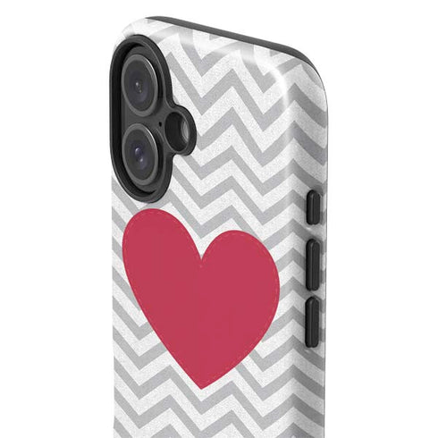 Chevron Heart iPhone 16 Impact Case